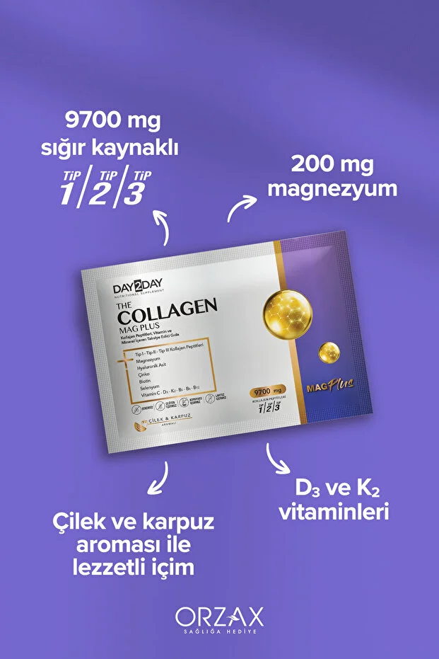 The Collagen Mag Plus Tip 1-2-3 Kolajen-Çilek Karpuz-Magnezyum,HA,C-D3-K2-B5-B6-B12 Vitamin 30Saşe The Collagen Mag Plus Tip 1-2-3 Kolajen-Çilek Karpuz-Magnezyum,HA,C-D3-K2-B5-B6-B12 Vitamin 30Saşe